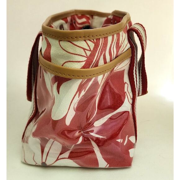 PURSE/HANDBAG-TOMMY HILFIGER-Red White-Plastic Cover-Beach-Boating-Snap Top - Picture 4 of 16